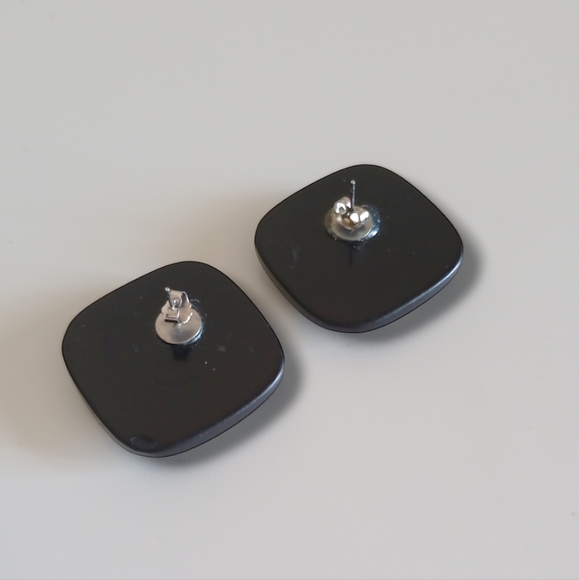 💥 Vintage Square Brooch Pin & Pierced Earrings Set - Picture 7 of 15